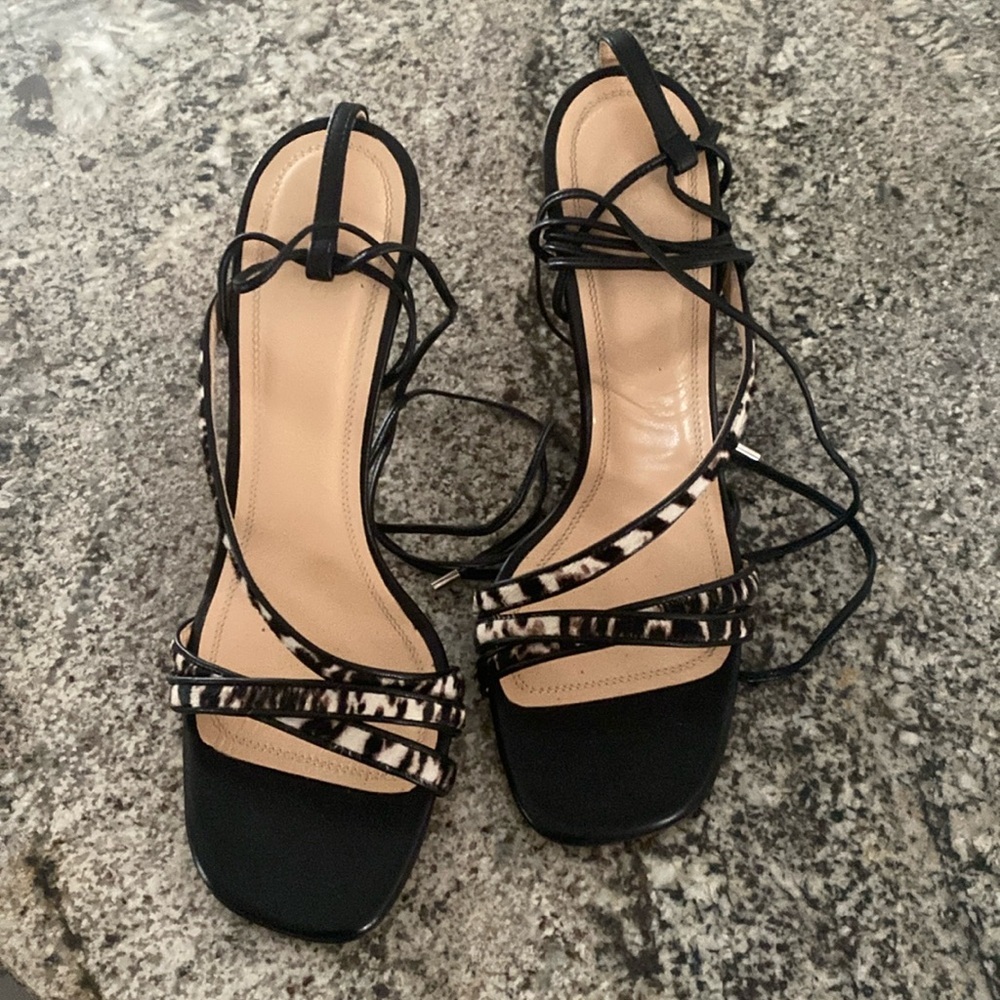 IRO Capucin zebra-print calf hair and leather sandals